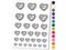 Love Script in Flower Heart Wreath Temporary Tattoo Water Resistant Fake Body Art Set Collection